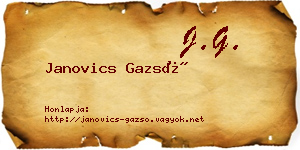 Janovics Gazsó névjegykártya